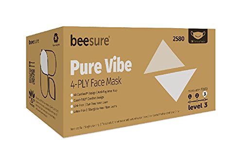 BeeSure BE2580 Pure Vibe Face Mask, White (Box of 50)
