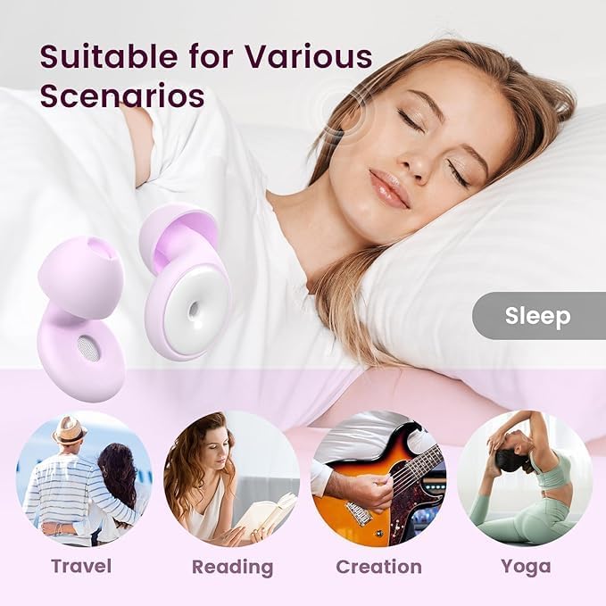 Ear Plugs for Sleeping Noise Reduction, 30dB Ear Plugs for Hearing Protection, 4 Pair Eartips Silicone Soft Reusable EarPlugs for Sleep, Concert, Focus with Case