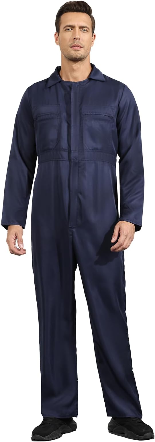 Navy Blue Jumpsuit for Men,Adult Coveralls Costume
