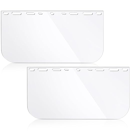 Saillong 2 Pcs Face Shield Replacement Lens Compatible with ERB 15151 8150 Tinted Full Face Shields, Grinding Cosplay (Clear)