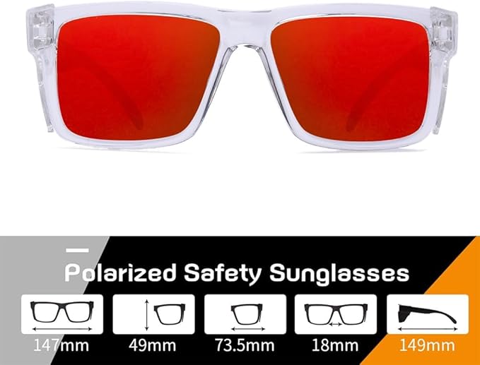 Polarized SafetyGlassesZ87 UV400 WorkSunglasses for men ConstructionCarpentryCyclingDIY&Light Industrial Use