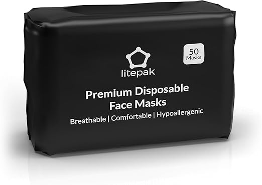 Litepak 2,000 Disposable Face Masks - Breathable Face Mask for Home, Office