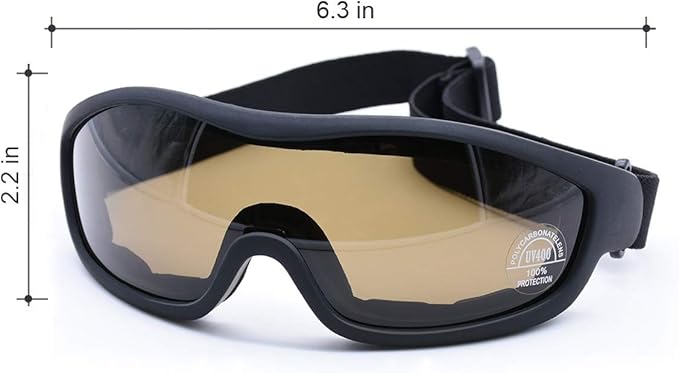 Viriber Motorcycle Goggles - UV Protective Outdoor Dust-proof Combat Goggles, Military Sunglasses, Tea