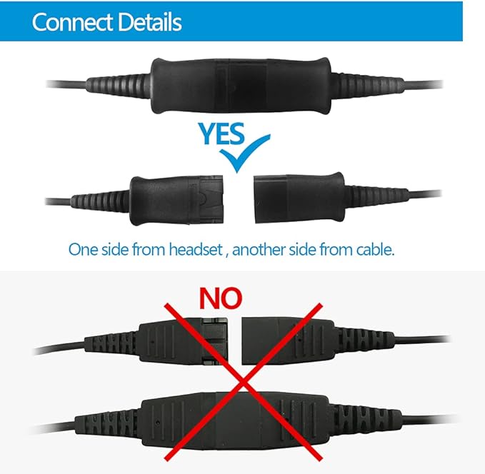 VT Telephone-Headset Microphone Noise-Cancelling Headphone QD - Quick Disconnect Call Center Headset with RJ09 Cables Compatible with Polycom,Yealink,Grandstream,Snom,Fanvil,Mitel Phones (Mono)