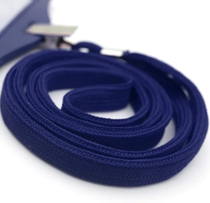 Ollain Badge Lanyards Neck Bulk Cruise Lanyards Lanyard with Clip for ID Card Name Tags Badge Holders (Navy Blue, 100 Pack)