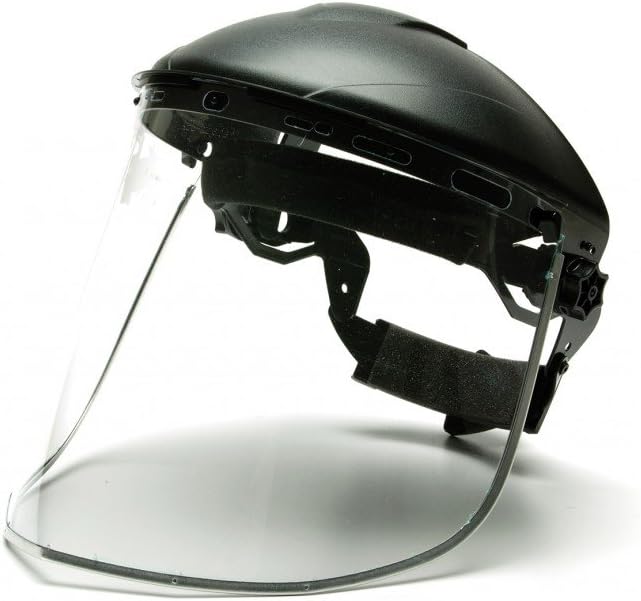 Pyramex Safety Full Face Shield Eye and Head Protection (Headgear NOT Included), Clear Aluminum-Bound Polycarbonate, ANSI Z87+