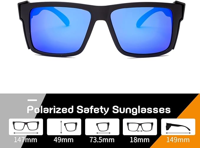 Polarized SafetyGlassesZ87 UV400 WorkSunglasses for men ConstructionCarpentryCyclingDIY&Light Industrial Use
