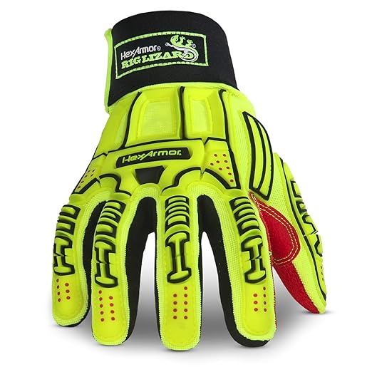 HexArmor Cut Resistant Impact Protection Durable Palm Work Gloves | Rig Lizard® Series 2025X | X-Small