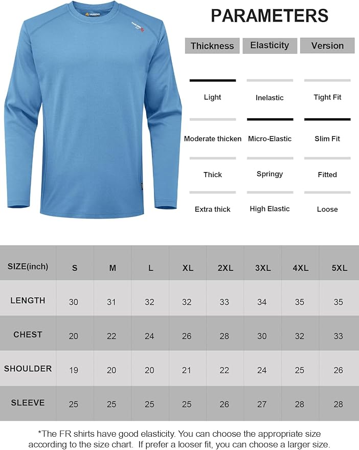 FR Shirts for Summer 5.5OZ Lightweight Breathable Vented Mesh Flame Resistant Long Sleeve Crew T-Shirt CAT2