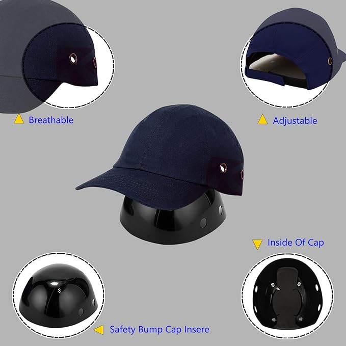 Safety Bump Cap Baseball Hat Style Lightweight Head Protection Cap Breathable Hard Hat for Men Women
