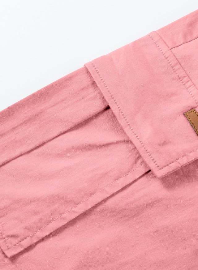 JMIERR Mens Casual Twill Cargo Shorts Cotton Drawstring Classic Cargo Stretch Short with 6 Pockets