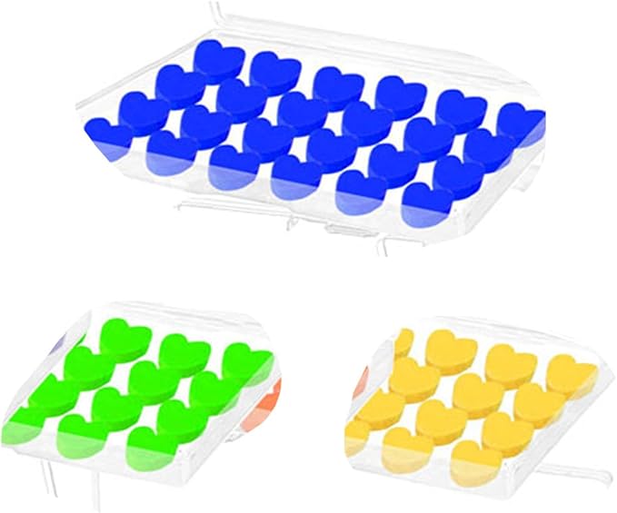 Ultra-Soft Noise Cancelling Sleeping Ear Plugs - Moldable Silicone,Wear Comfortable Noise Repairing Ear Plugs,Reusable,for Adults, Kids and Swimming (Color 1, Heart-Shaped)