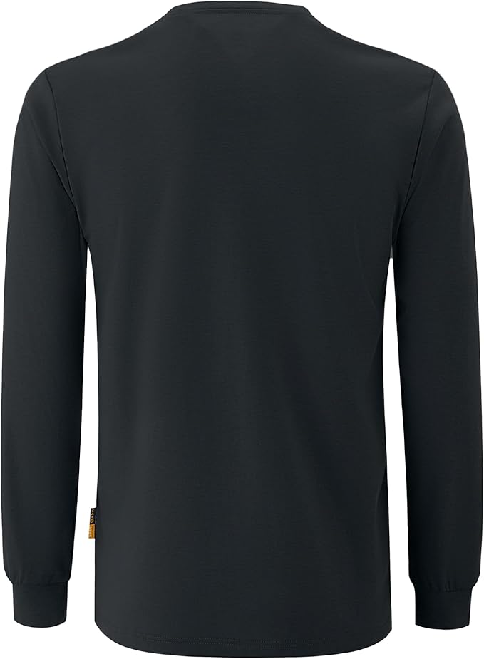 WORKWEYA Men's FR Shirts 6.5oz Lightweight Long Sleeve Flame Resistant T-Shirt NFPA 2112/CAT2