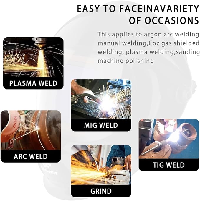 TEKWARE Large Viewing True Color Solar Powered Auto Darkening Welding Helmet, 4 Arc Sensor Wide Shade Range 4/5-9/9-13 Welder Mask for Mig Tig Arc Grinding Plasma(Eclipse)