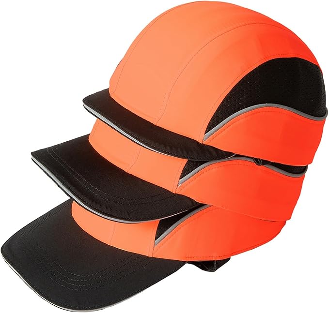 TIHEEN Unisex Safety Bump Cap, Baseball Hat Style with Reflective Stripes Lightweight and Breathable Hard Hat Head Protection Cap