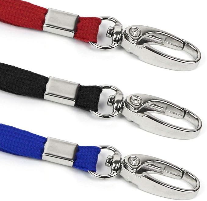Bird Fiy Black Lanyard 100 Pack Bulk Lanyards for Id Badges Holders Each Lanyard 17 Inch with 360° Swivel Hook