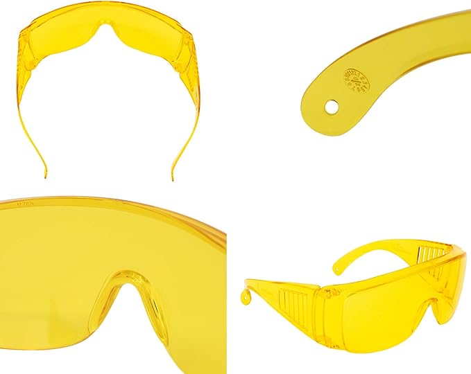 BISON LIFE Diamont Vented Over Glasses Safety Glasses | Meets ANSI Z87.1, Impact Resistant Polycarbonate Lens