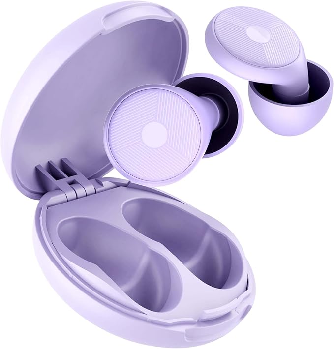 Ear Plugs for Sleeping Noise Cancelling -45dB, Soft and Reusable Silicone Hearing Protection Earplugs with 8 Eartips and Carrying Case, for Sleeping, Concert, Working, Studying (Phantom Purple)