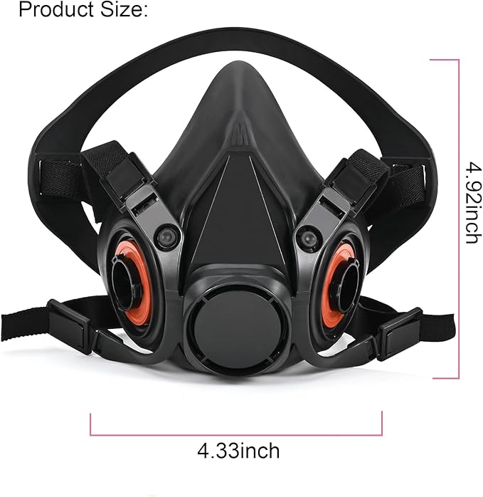 Respirator Gas Mask With 6001 Filters, Gas Masks Survival Nuclear and Chemical for Painting, Organic Vapors