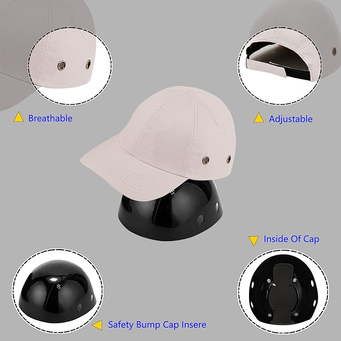 Safety Bump Cap Baseball Hat Style Lightweight Head Protection Cap Breathable Hard Hat for Men Women