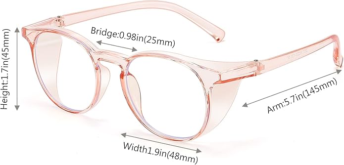 Outray 2 Pairs Anti Fog Safety Goggles Protective Glasses Blue Light Blocking Eyeglasses for Men Women
