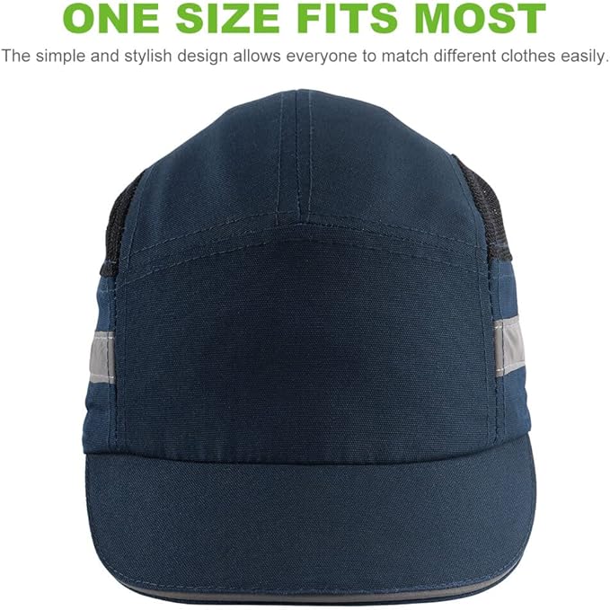 Bump Cap for Safety Baseball Cap Style Hard Hats for Adult Men Women Breathable Lightweight Safety Hat for Head Protection with Reflective Stripes