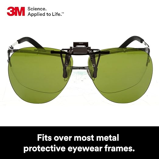 3M Safety Glasses, Infrared Welding Flip-Up Infrared Shade 3 Lens, ANSI Z87, Fits Over Most Metal Protective Eyewear