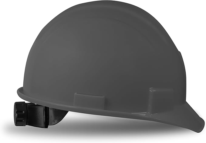 GE Cap Style Hard Hat, 4-Point Ratchet Suspension, Earmuff Slots, High Impact Resistant, Sweat-Wicking Sweatband, Meets ANSI Z89.1-2014, Comfortable, Durable, and Protective - Gray, Non-Vented
