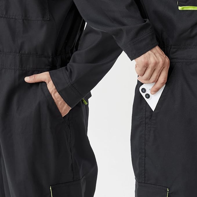 Men's Work Coverall Long Sleeves Overalls Mechanics Coveralls Workwear Jumpsuit with Multi Pockets