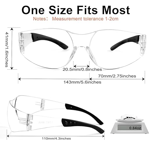 ANSI Z87.1 Clear Safety Glasses Bulk 36 pack, Safety Glasses for men and women, Scratch&Impact-Resistant Clear Protective Glasses for construction, lab, in-/outdoor work
