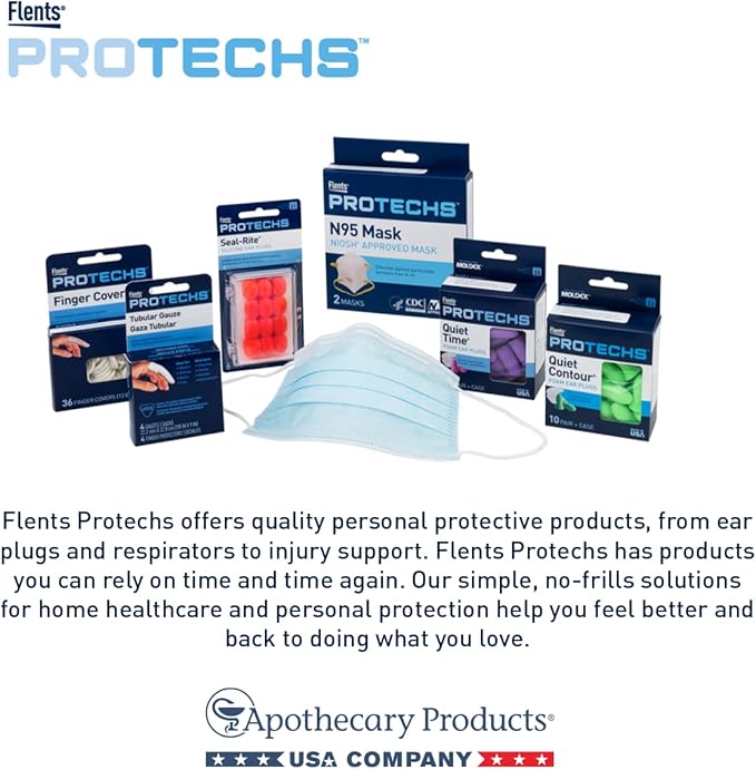 Flents Protechs Contoured for Comfort Foam Ear Plugs, Soft & Comfortable Hearing Protection for Work, Construction, Heavy Machinery, Studying, Travel & Sleep, NRR 32, Easy to Use, Black, 10 Pairs