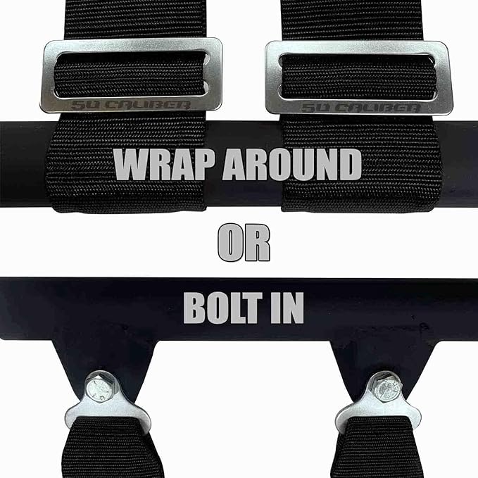4 Point 3" Racing Harness for Bucket Seats, Quick Release Safety Belt for UTV/RZR, Adjustable Seatbelt with Mounting Hardware, Choose from 9 Colors, Secure Fit for Off-Road Vehicles, Black, (6000)