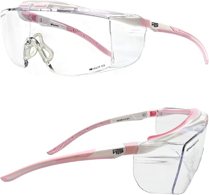 HUNTERSKY ANSI Z87 Anti Fog Lab Safety Glasses Fit Over Eyeglasses Up to 1.88 inch 100% UV Protective Goggles