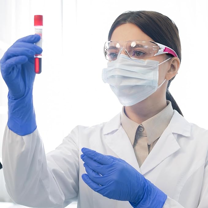 Safety Glasses with Clear Wraparound Lenses and Vented Frame
