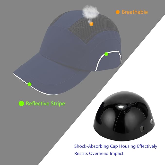 Lightweight Hard Hat Safety Bump Cap Safety Hard Hat Head Protection Cap Breathable Baseball Hat Style Comfortable Head Protection Hat for Work