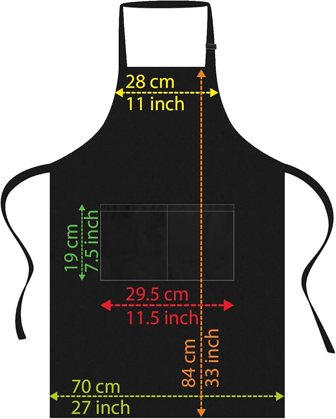 lepni.me Chefs Aprons | Cooking Baking Grilling for Home Restaurant | Premium Kitchen Aprons with Double Pocket for Men Women