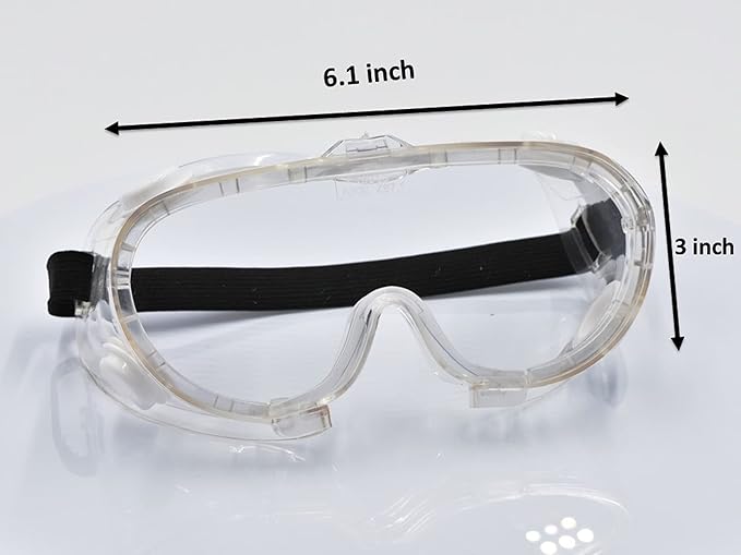 EyePRO Safety Glasses & Goggles Set, Clear Anti-Fog Lens, UV400 Protection, ANSI Z87.1 Certified, Adjustable, 6/12 Pack