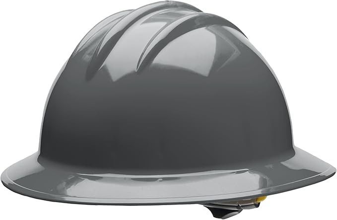 Bullard 3-Rib C34 Full Brim Safety Hard Hat with Spacious Shell, 6-Point Ratchet Suspension, and Cotton Brow Pad