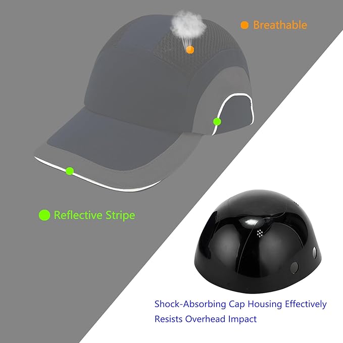 Lightweight Hard Hat Safety Bump Cap Safety Hard Hat Head Protection Cap Breathable Baseball Hat Style Comfortable Head Protection Hat for Work