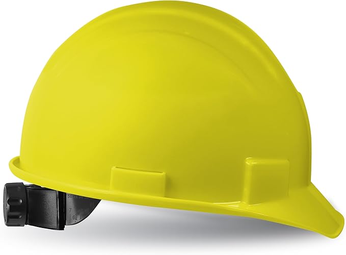 GE Cap Style Hard Hat, 4-Point Ratchet Suspension, Earmuff Slots, High Impact Resistant, Sweat-Wicking Sweatband, Meets ANSI Z89.1-2014, Comfortable, Durable, and Protective - Yellow, Non-Vented