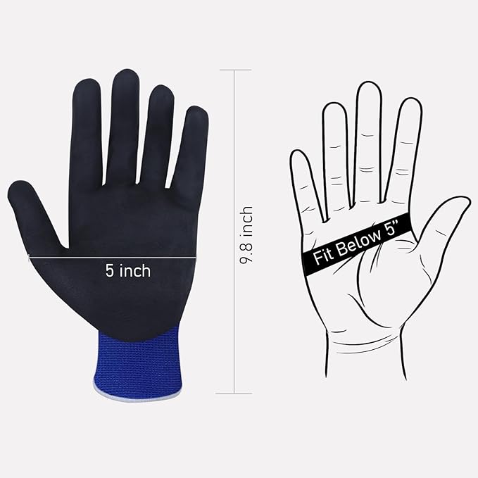 Xin Tester Electrical Insulated Gloves 500V, Electrician Work Gloves Rubber Low Voltage Resistance Non-Slip Texture Electrician Tool, Finger Tips Touch Smart Device Screen(Blue)