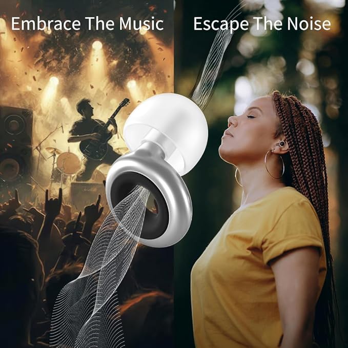 Noise Cancelling Ear Plugs for Work and Travel – Reusable Silicone Earplugs with Cord – Comfortable Hearing Protection for Airplanes and Commuting