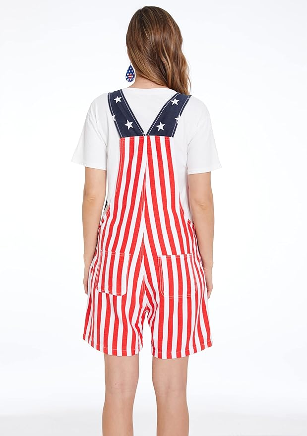 Unisex Printed Overalls Shorts Romper Festival Jumpsuits Work Bibs Coveralls Gifts for Men and Women