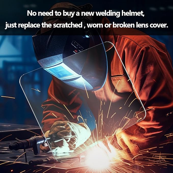 10 Pcs Welding Protective Lens Replacement 4.5" X 3.5"(115mm X 90mm) Welding Helmet Hood Mask/Clear Welding Lens