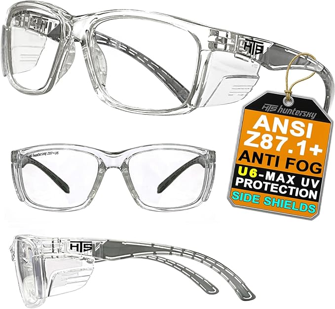 E60 Anti-Fog Safety Glasses with Side Shields ANSI Z87 Eye Protection lab chemistry goggles Optical Eyeglass