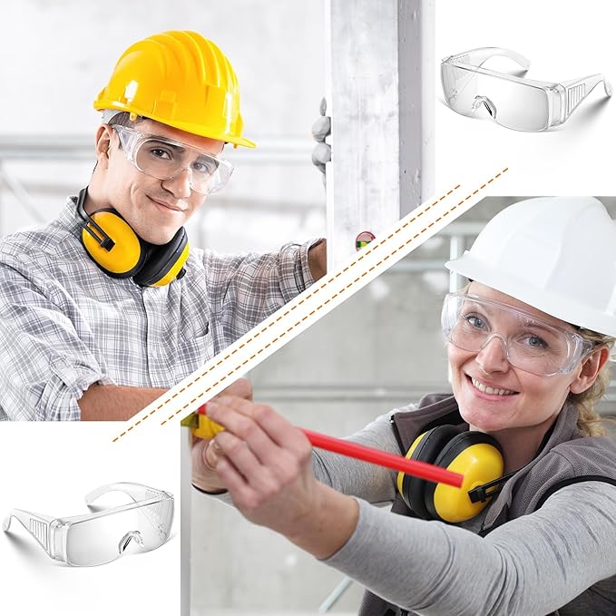 Safety Glasses Over Eyeglasses Protective Safety Goggles Anti Dust Impact for Men Women