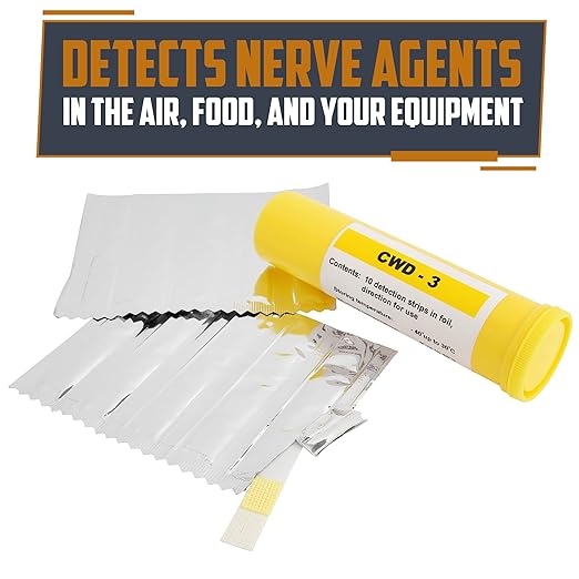 MIRA Safety DETEHIT CWD-3 CBRN Testing Paper for Various Chemical Warfare Agents | 10 Detection Strips to Identify G Agents (Sarin, Soman, tabun) and V Agents (VX Gas)