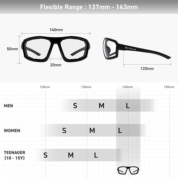 REV Z87+ Powersports Motorcycle Riding Goggles High Impact Photochromic UV400 Sports Wrap Sunglasses Safety Glasses