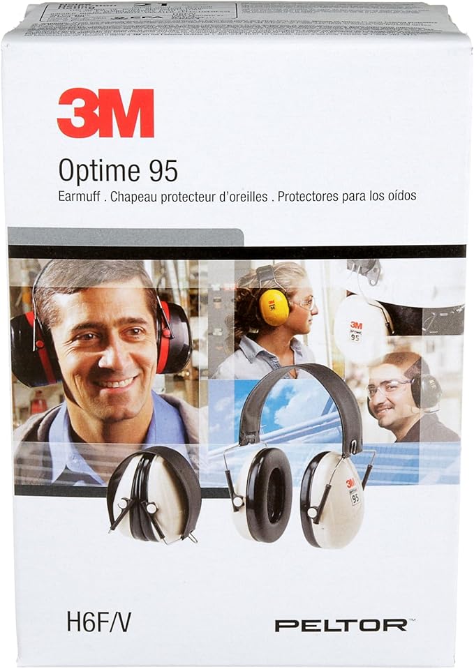 3M PELTOR Hearing Protection Optime 95 Earmuffs, Adjustable Earcups, E-A-Rfit Compatible, Stainless Steel