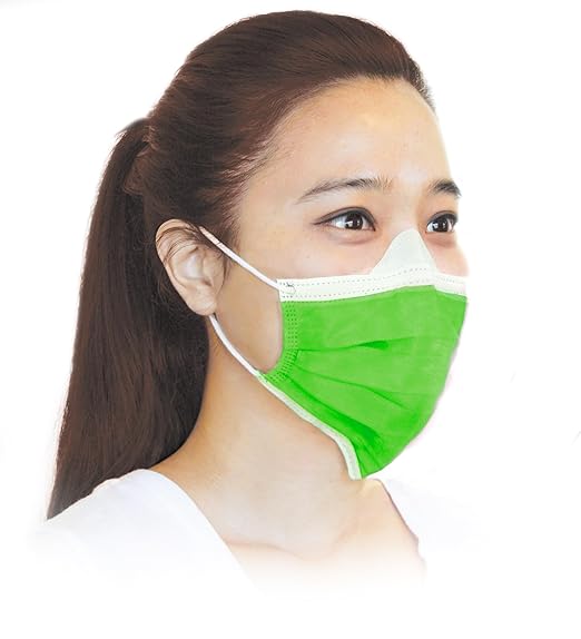 BeeSure Vibe Face Masks, Dazzling Green (Pack of 50)